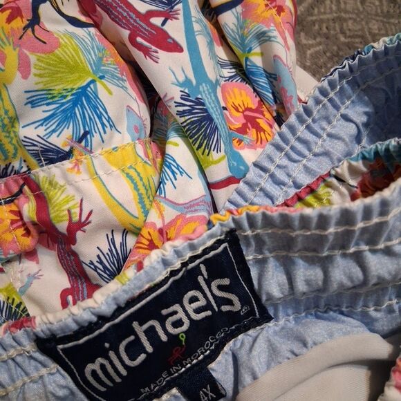 Michael's Swim Trunks Mens Large Colorful Pink Blue Yellow Mesh Lining Size 4X - Picture 4 of 6